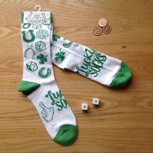 Lucky Socks Shamrock Unisex Gambling Crew NEW